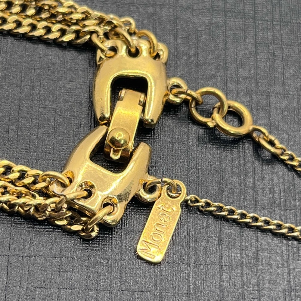 MONET VTG 80's Golden Chain Link Bracelet 6.5" - Picture 5 of 6